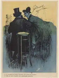 라시에트 오 뵈르를 위한, 저널리즘 세계에 관한 풍자 일러스트. (1903)