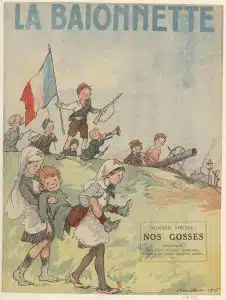 잡지 〈라 바요네트〉를 위한 선전 일러스트. (1915)